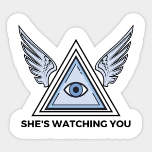 She's Watching You Angel Eye Sticker